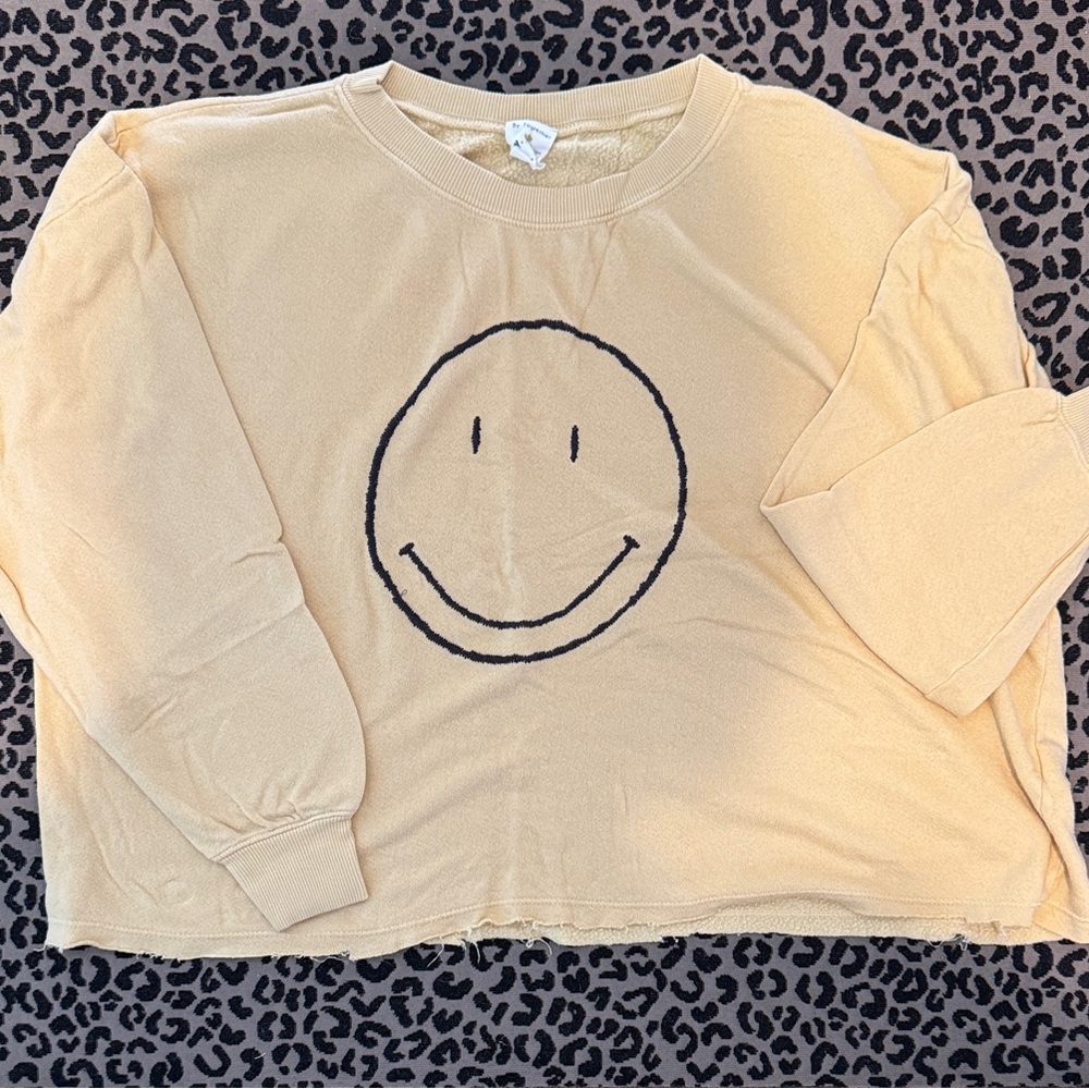 By Together Pale Yellow Smiley Sweatshirt